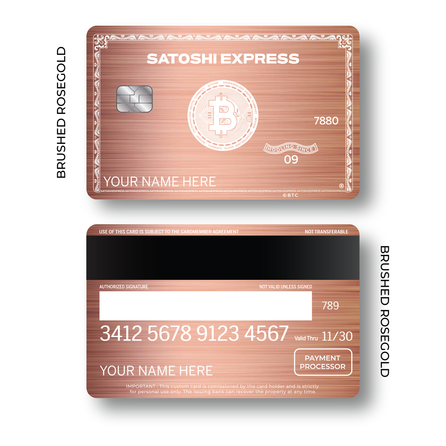 Metal Card Bitcoin Satoshi Express