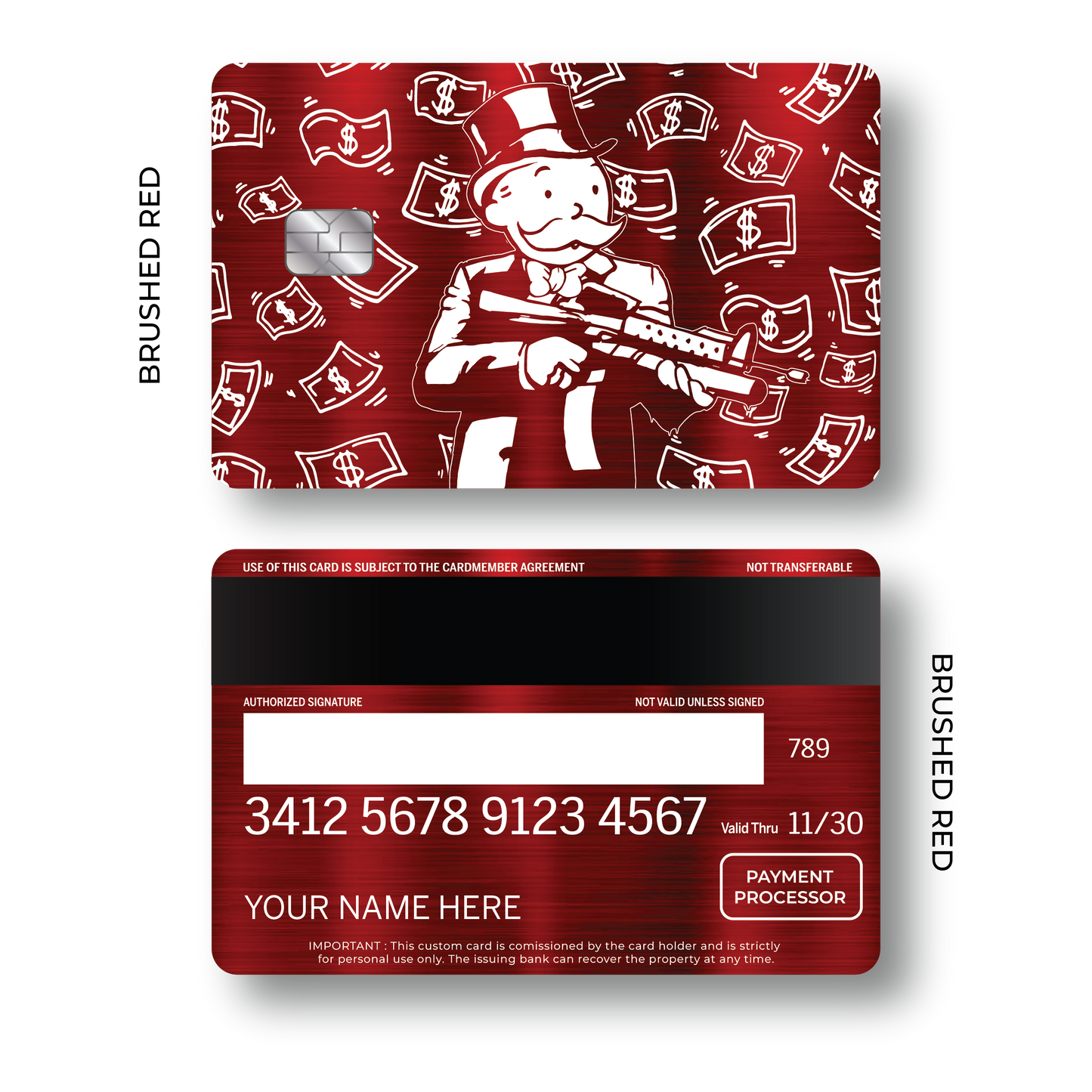 Metal Card Monopoly Man