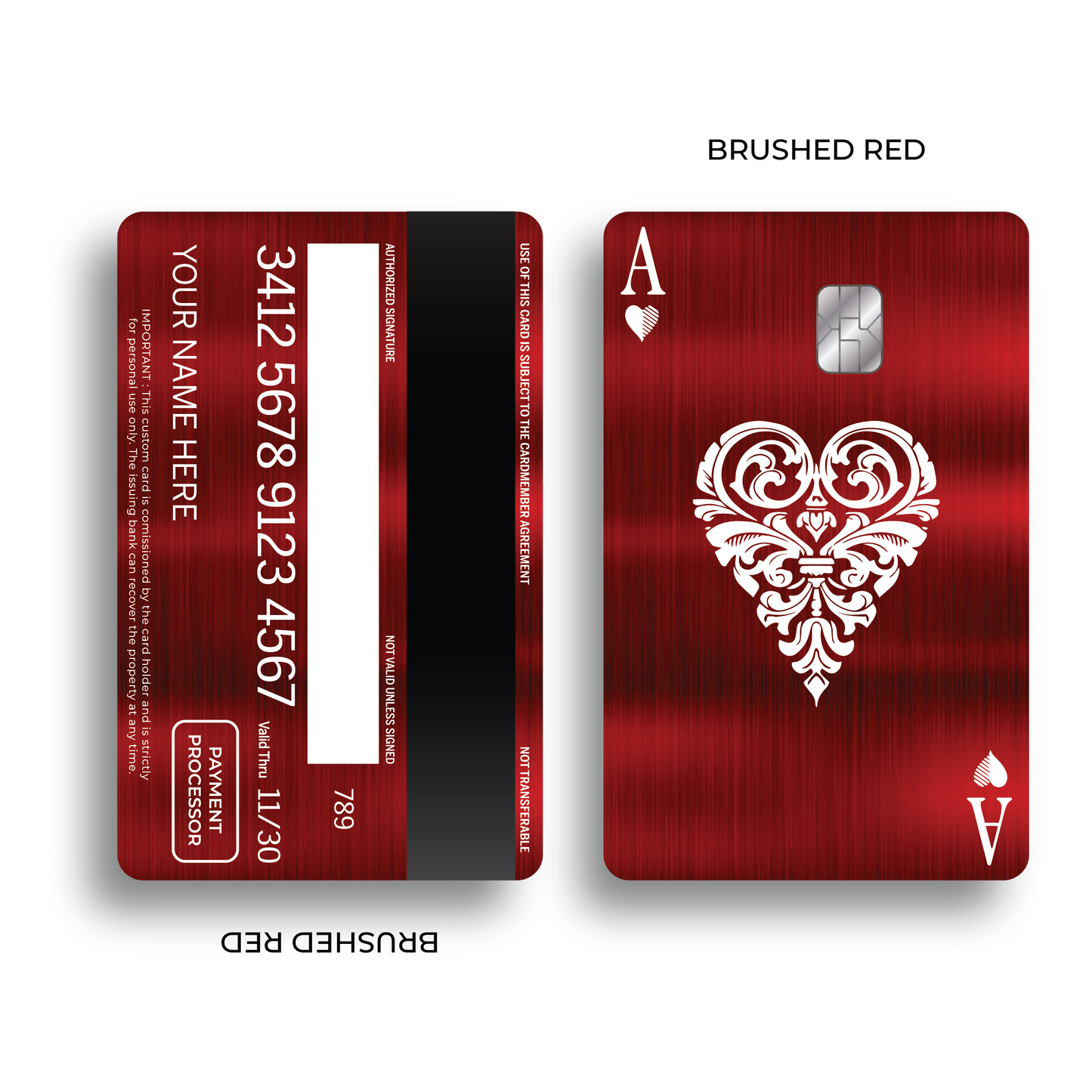 Metal Card Ace of Hearts