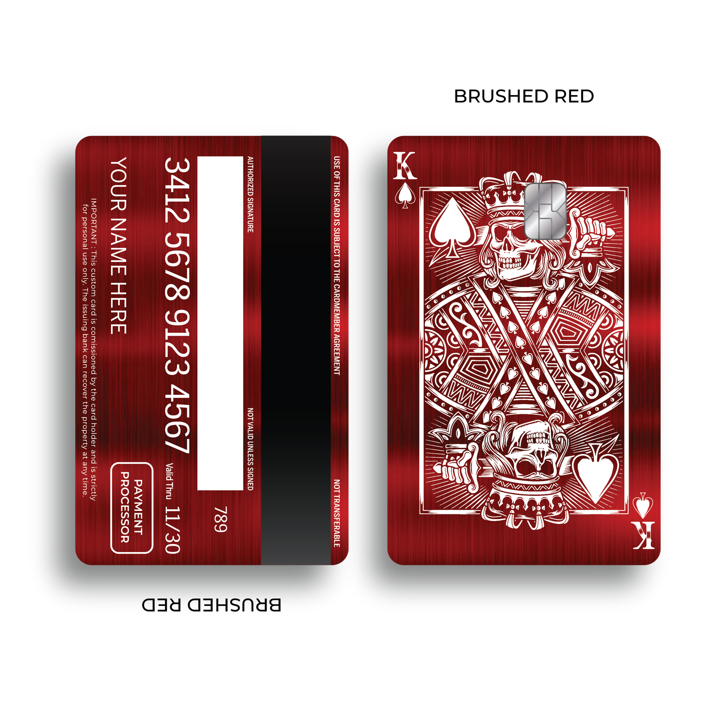 Metal Card Skull King of Spades